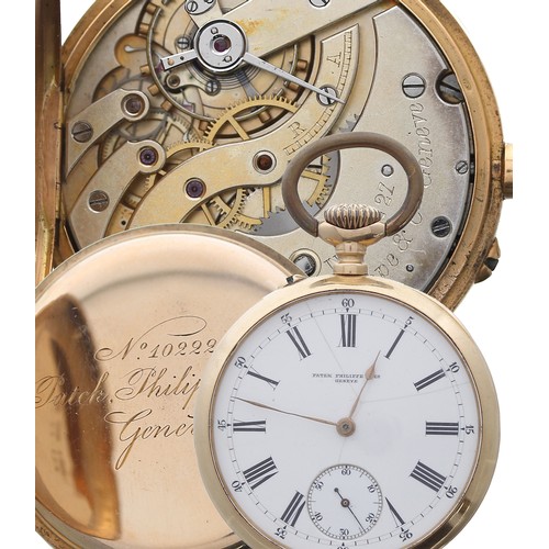 849 - Patek Philippe & Co, Genéve 18ct lever pocket watch, movement no. 102227, case no. 214931, pin-s... 