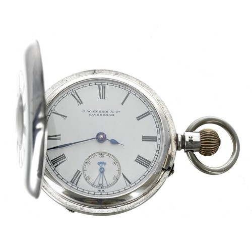 702 - Late Victorian silver lever half hunter pocket watch, Chester 1898, the three-quarter plate movement... 