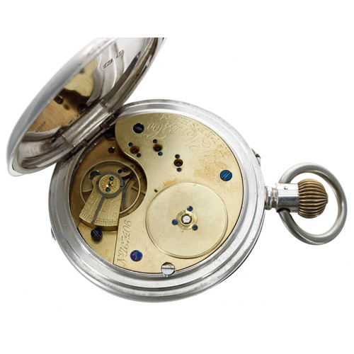 702 - Late Victorian silver lever half hunter pocket watch, Chester 1898, the three-quarter plate movement... 