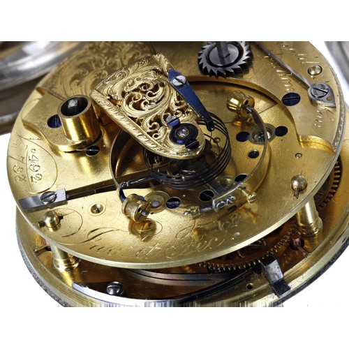 725 - John Roger Arnold silver pocket chronometer, the fusee movement signed John Arnold, London, no. 492/... 