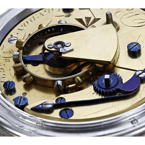 800 - Fine Dent silver pocket chronometer, the fusee movement signed Dent, London, no. 5621, with spring d... 