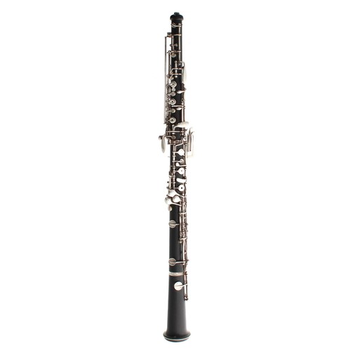 1802 - Good semi-professional German Blackwood oboe by and stamped Sonora, with semi-automatic octave keys,... 