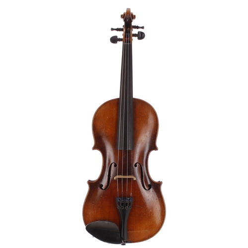 2002 - Bohemian three-quarter size violin, 13 3/16