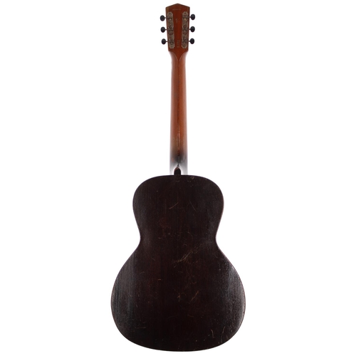 94 - 1930s Kalamazoo KG-14 acoustic guitar, made in USA; Body: brown finished mahogany back and sides, he... 