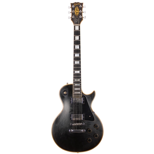 98 - 1979 Gibson Les Paul Custom electric guitar, made in USA; Body: black finish, light buckle wear to b... 