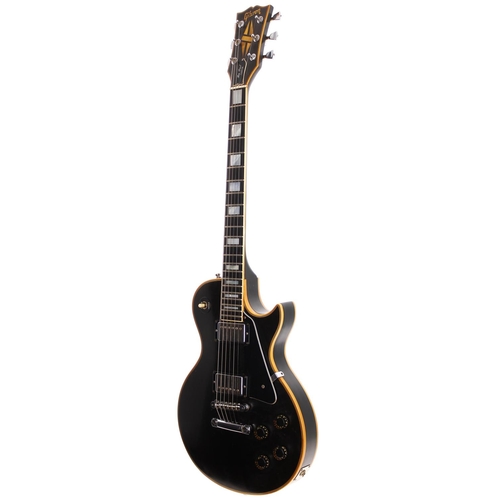 98 - 1979 Gibson Les Paul Custom electric guitar, made in USA; Body: black finish, light buckle wear to b... 