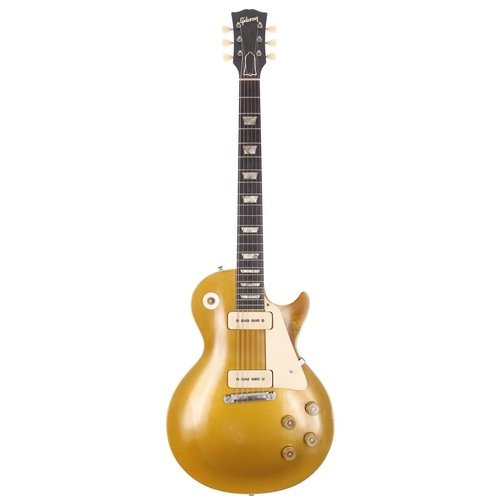 120 - 1953 Gibson Les Paul Model electric guitar, made in USA; Body: gold top upon mahogany body, gold ref... 