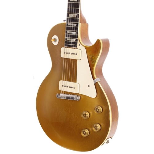 120 - 1953 Gibson Les Paul Model electric guitar, made in USA; Body: gold top upon mahogany body, gold ref... 