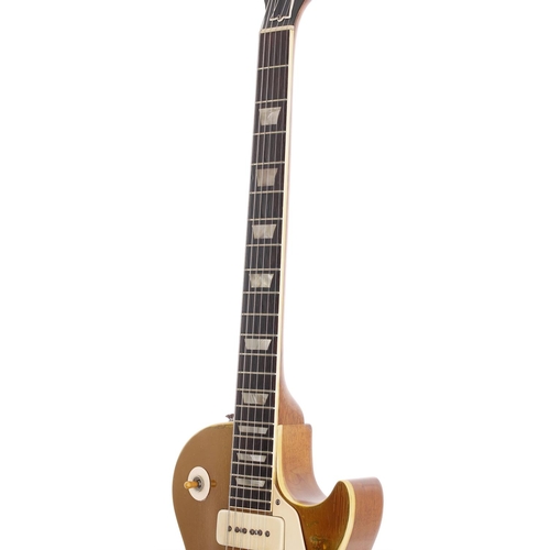 120 - 1953 Gibson Les Paul Model electric guitar, made in USA; Body: gold top upon mahogany body, gold ref... 