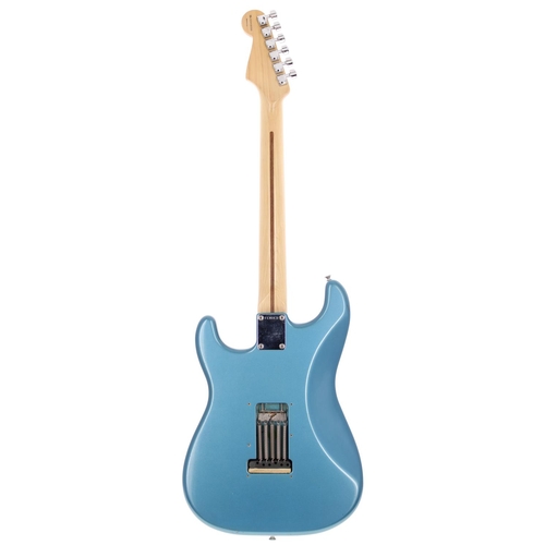 20 - Good partscaster slide guitar comprising fender and other various parts; Body: blue metallic body, p... 