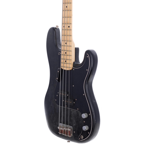 8 - 1978 Fender Precision Bass guitar, made in USA; Body: black finish, lacquer clouding, surface scuffs... 