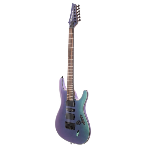 231 - 2021 Ibanez S671ALB Axion Label electric guitar, made in Indonesia; Body: blue chameleon finish; Nec... 