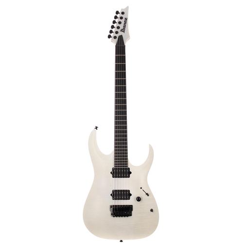 233 - 2017 Ibanez Iron Label RGAIX6FM electric guitar, made in Indonesia; Body: trans white frost flat fin... 