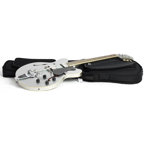 236 - Hofner Contemporary Limited Verythin Standard-CT semi-hollow body electric guitar; Body: silver meta... 