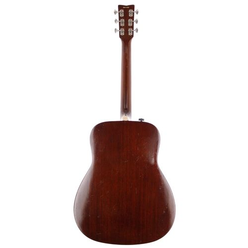 263 - Early 1970s Yamaha FG-180 acoustic guitar, made in Japan (Nippon Gakki red label); Back and sides: m... 