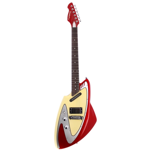 267 - 2016 Eastwood Backlund Limited Edition left handed electric guitar; Body: candy apple red/ivory fini... 