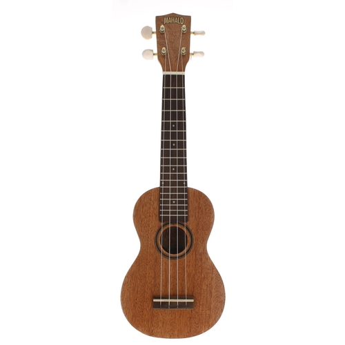 1531 - Old Hollywood ukulele in need of restoration; also three contemporary ukuleles by Stagg, Mahalo, Reg... 