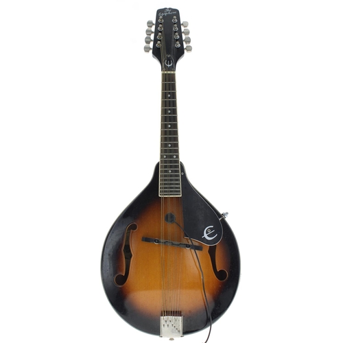 1576 - Contemporary mandolin by and labelled Epiphone, Model MM-20/AS ser. no. 20512004, with sunburst pear... 