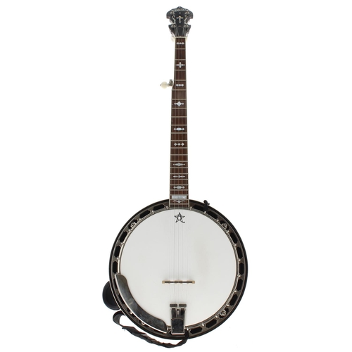 1577 - Grafton Gold Star five string banjo, bearing the maker's trademark label fixed to the inside pot wal... 