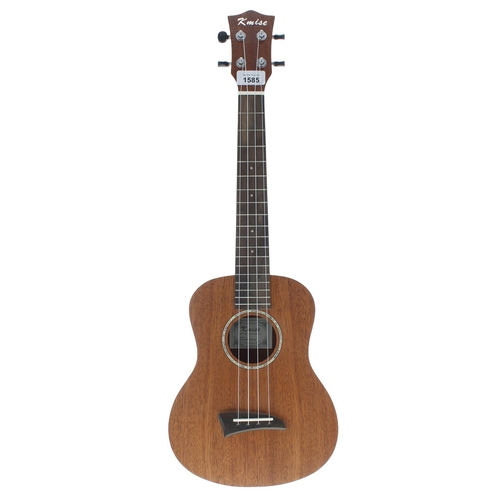 1585 - Contemporary Kmise tenor ukulele, ser. no. MI0682; also another contemporary Kmise ukulele labelled ... 