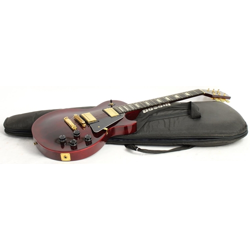 118 - 1994 Gibson Les Paul Studio electric guitar, made in USA; Body: wine red finish, a few dings to edge... 