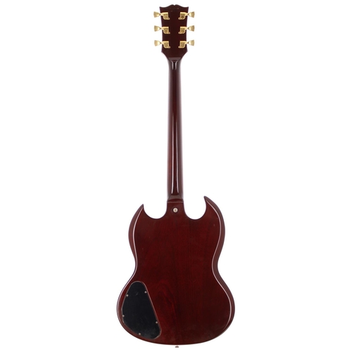 125 - 1976 Gibson SG Custom electric guitar, made in USA; Body: cherry finish, some lacquer clouding, a fe... 