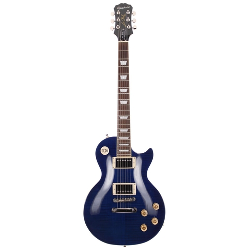 411 - Epiphone Les Paul 1960 Tribute Plus electric guitar; Body: blue finish; Neck: good; Fretboard: rosew... 