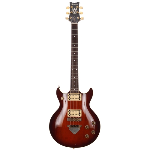 412 - 1980 Ibanez Artist AR100 electric guitar, made in Japan; Body: amber burst finished top upon brown m... 