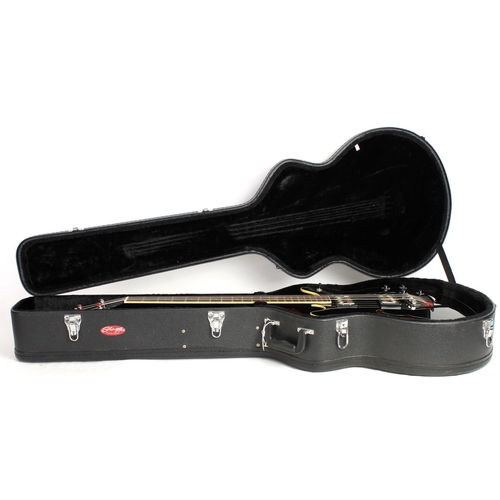 413 - DeArmond by Guild Starfire semi-hollow body bass guitar, made in Korea; Body: black gloss finish; Ne... 