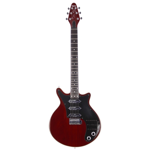 418 - Burns Brian May Red Special electric guitar; Body: cherry red finish; Neck: good; Fretboard: ebony; ... 