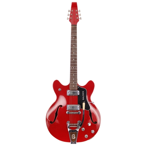 428 - 1970s Baldwin 706V hollow body electric guitar, made in England; Body: red finish, minor lacquer cra... 