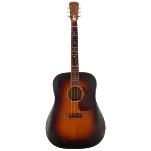 188 - 1964 Levin LM-26 acoustic guitar, made in Sweden; Back and sides: sunburst finished maple, small sta... 