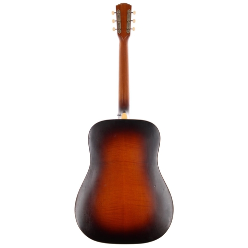 188 - 1964 Levin LM-26 acoustic guitar, made in Sweden; Back and sides: sunburst finished maple, small sta... 