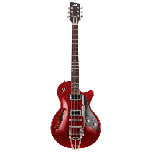 190 - 2017 Duesenberg Starplayer TV semi-hollow body electric guitar; Body: red sparkle finish, a few mino... 