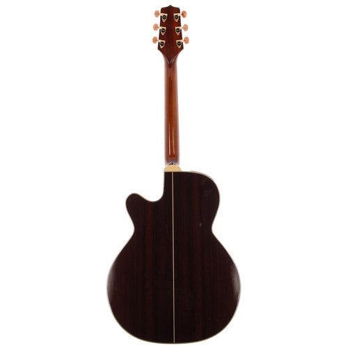 191 - 1995 Takamine Sante Fe PSF-48C electro-acoustic guitar, made in Japan; Back and sides: rosewood, lig... 