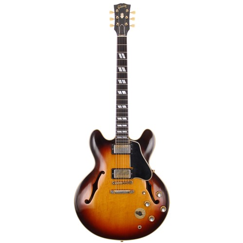 114 - 1964 Gibson ES-345 heavily modified semi-hollow body electric guitar, made in USA; Body: sunburst, r... 