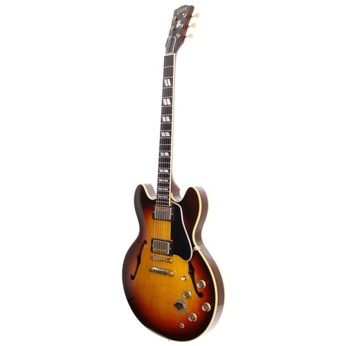 114 - 1964 Gibson ES-345 heavily modified semi-hollow body electric guitar, made in USA; Body: sunburst, r... 