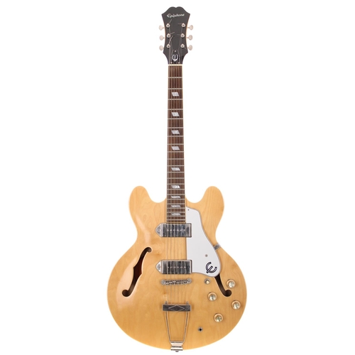 195 - 2017 Epiphone Casino hollow body electric guitar, made in China; Body: natural finish; Neck: mahogan... 