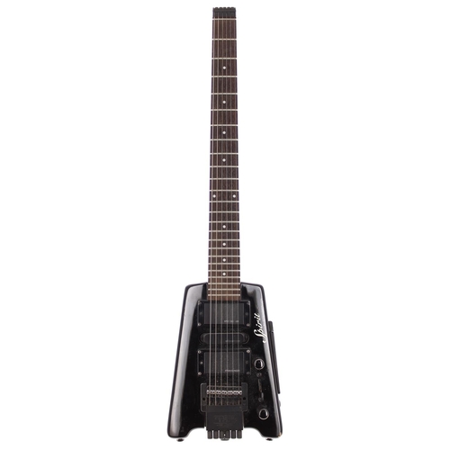 291 - 2013 Spirit by Steinberger headless electric guitar; Body: black finish, blemish to top of body end,... 