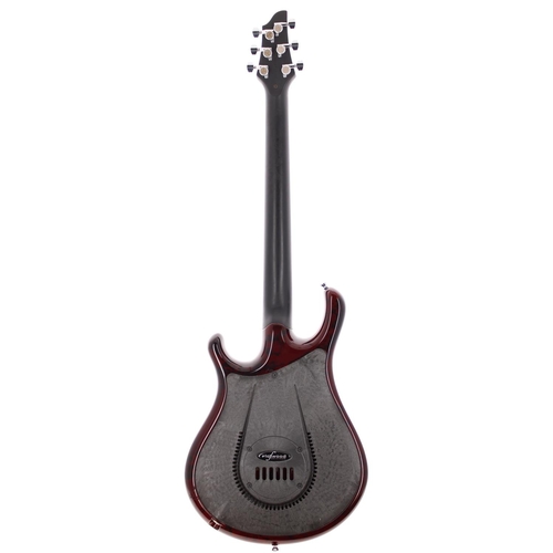 296 - 2016 Flaxwood Guitars Rautia electric guitar, made in Finland; Body: mottled red finished Flaxwood; ... 