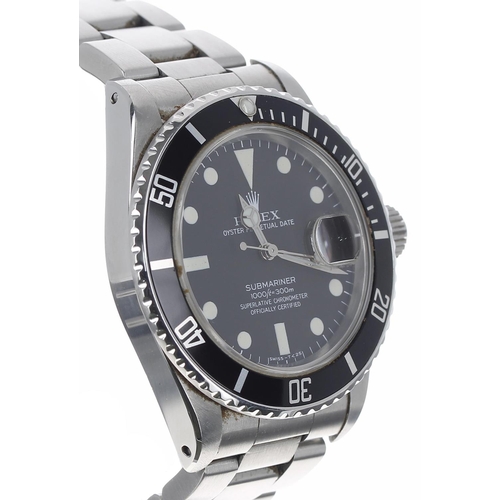 36 - Rolex Oyster Perpetual Date Submariner stainless steel gentleman's wristwatch, reference no. 16800, ... 