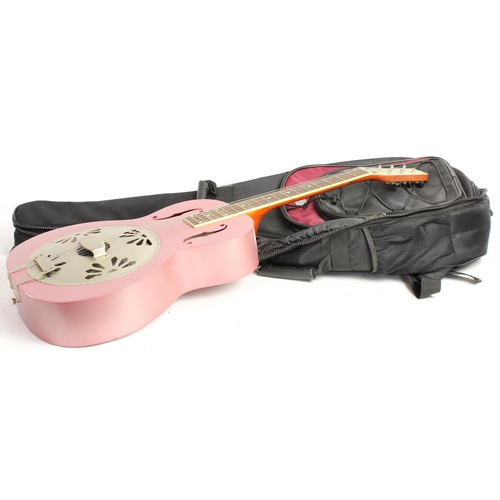 271 - 2014 Gretsch Roots Collection G9202 resonator guitar, made in China; Body: pastel pink finish; Neck:... 