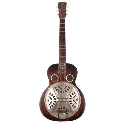 Dobro Model 27 Resonator Guitar Made In Usa Circa 1935 Body Two Tone Sunburst Finished Wooden Bo 6399