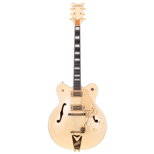 278 - 1990 Gretsch White Falcon 7594 hollow body electric guitar, made in Japan; Body: white finish, yello... 