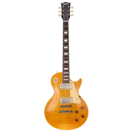 279 - 2010 Burny Super Grade electric guitar, made in China; Body: lemon figured top upon cherry finish ba... 