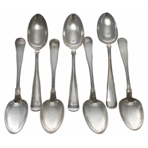 523 - Pair of Peter Hertz Danish silver table spoons, bearing marks for Copenhagen and Assay marks for Sim... 