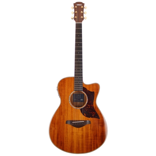 305 - Yamaha Limited Edition AC4K electro-acoustic guitar, made in China; Body: all koa; Neck: mahogany; F... 