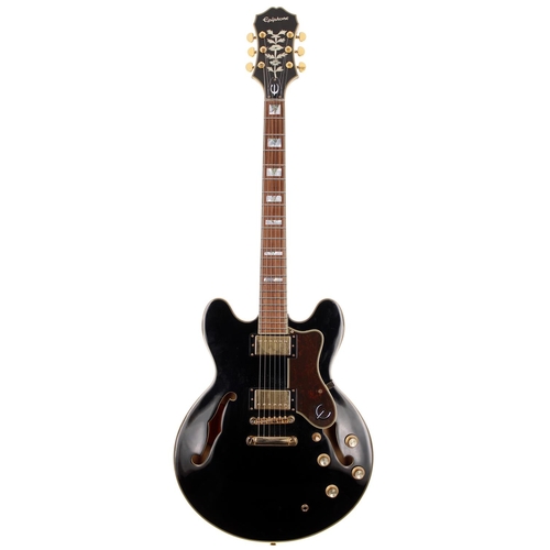 311 - 2018 Epiphone Sheraton II Pro electric guitar; Body: ebony finish, surface scratches and marks to ba... 