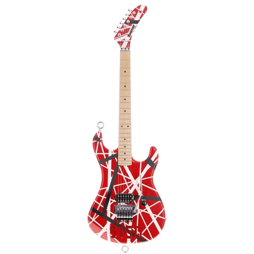 313 - EVH 5150 Red Stripe Replica electric guitar comprising various parts, including stripe finished body... 