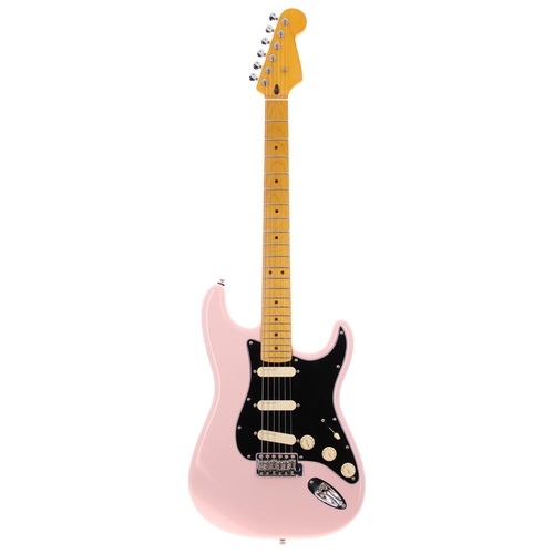 314 - Good S Type Partscaster electric guitar; Body: shell pink finished S Type body; Neck: maple board tw... 